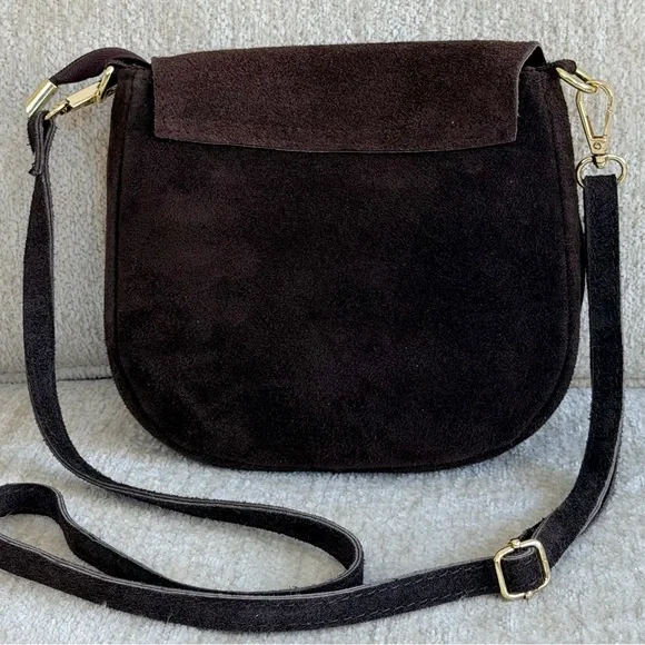 Persaman New York Elvira Brown Suede Studded Crossbody - Picture 6 of 15